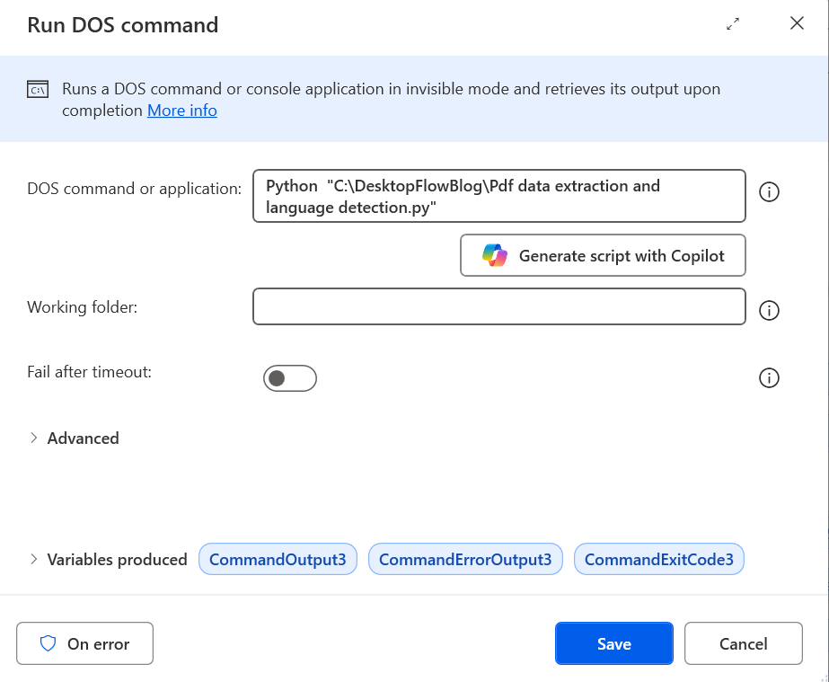 Run DOS Command